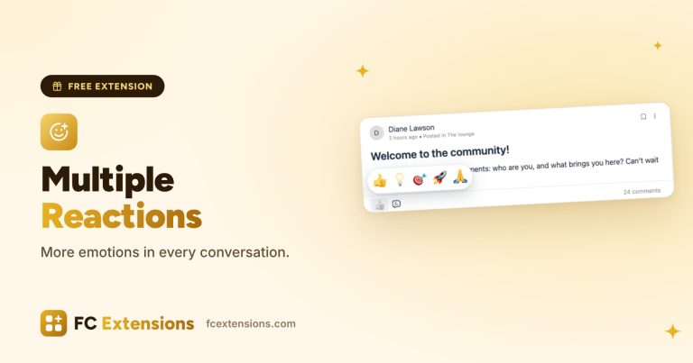 Featured image: Multiple Reactions, with the reaction picker open on a community post.