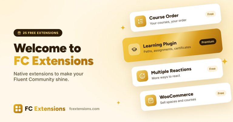 Featured image: “Welcome to FC Extensions”, with free extension cards and a gold premium card.