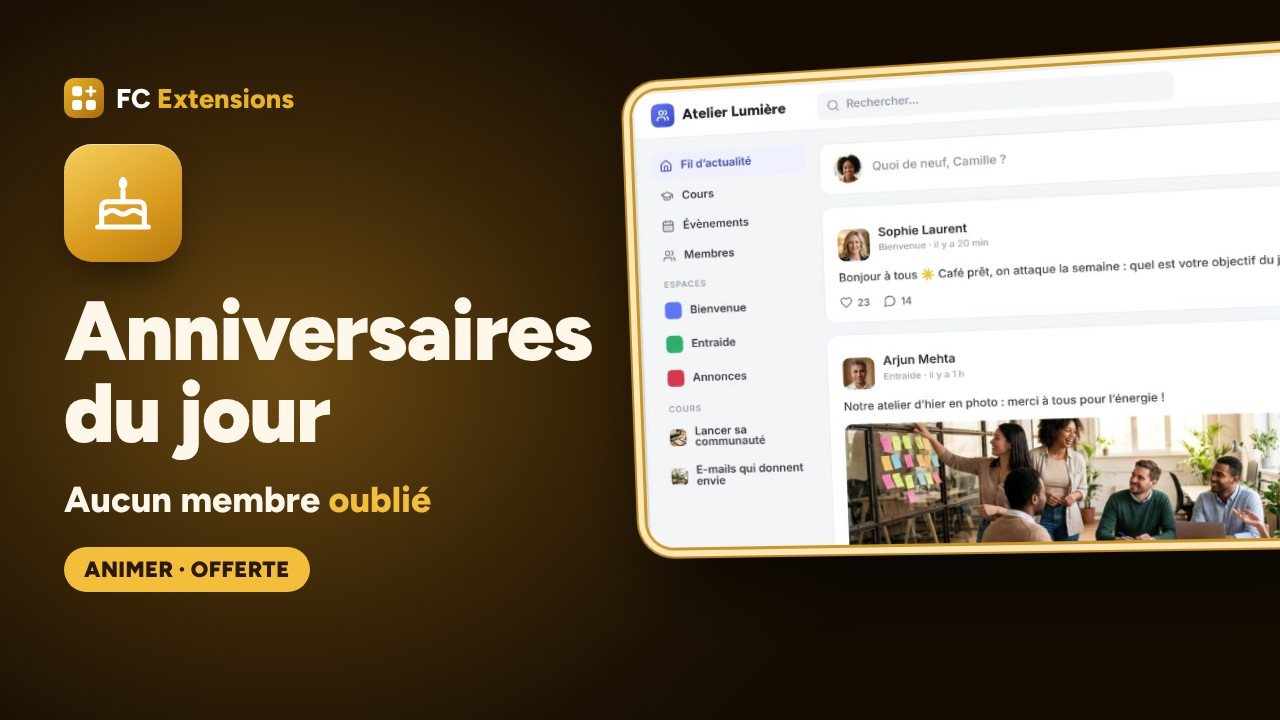 Anniversaires du jour pour FluentCommunity : aucun membre oublié