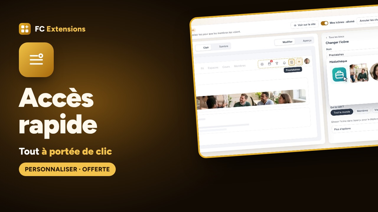 Accès rapide pour FluentCommunity : vos raccourcis à portée de clic
